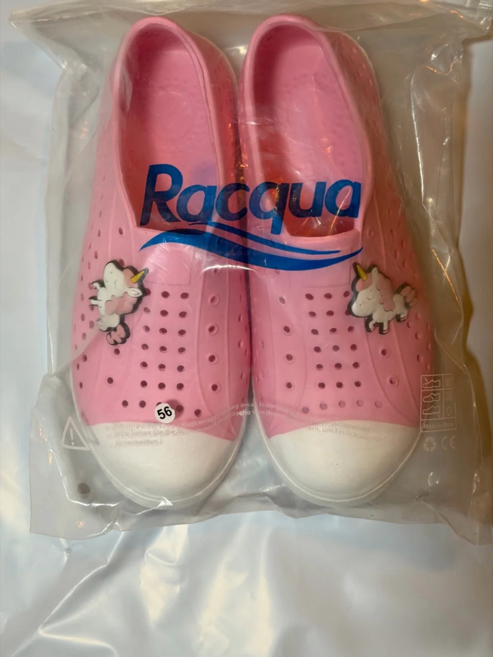 Racqua Kids Pink Unicorn Slip-On Water Shoes